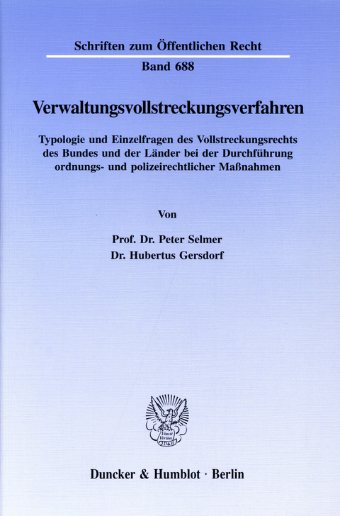 Verwaltungsvollstreckungsverfahren. -  Hubertus Gersdorf