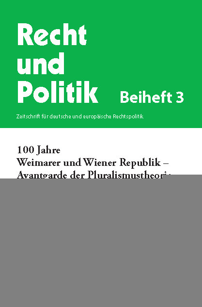 100 Jahre Weimarer und Wiener Republik - Avantgarde der Pluralismustheorie. - 