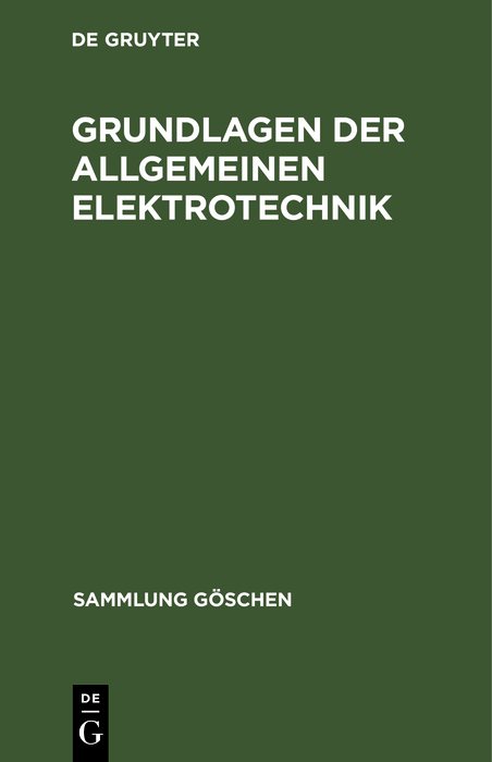 Grundlagen der allgemeinen Elektrotechnik