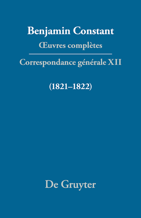 Correspondance générale 1821–1822 - 