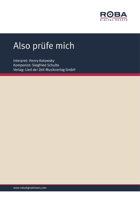 Also prüfe mich - Wolfgang Brandenstein