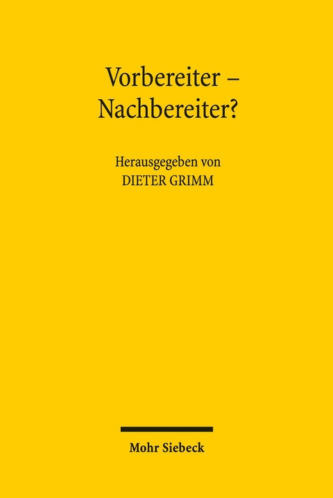 Vorbereiter - Nachbereiter? - 