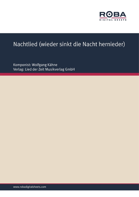 Nachtlied (wieder sinkt die Nacht hernieder) - Wolfgang Kähne, Jochen Petersdorf