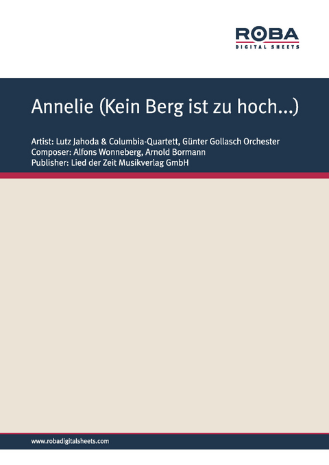 Annelie (Kein Berg ist zu hoch...) - Alfons Wonneberg, Arnold Bormann