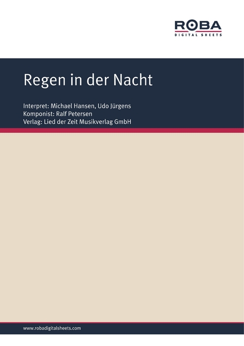 Regen in der Nacht - Ralf Petersen, Hans Hardt