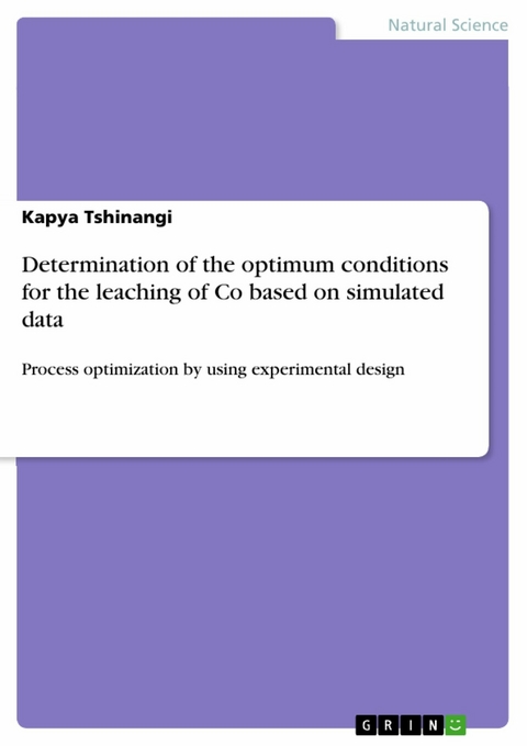 Determination of the optimum conditions for the leaching of Co based on simulated data - Kapya Tshinangi