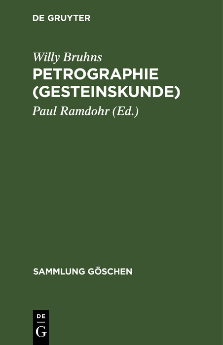 Petrographie (Gesteinskunde) - Willy Bruhns