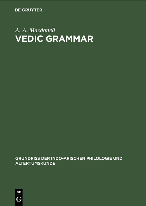 Vedic grammar - A. A. Macdonell