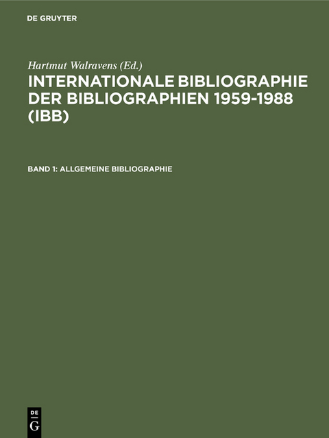 Allgemeine Bibliographie - 