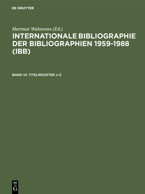 Titelregister J–Z - 