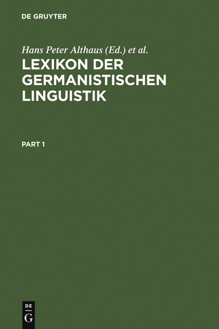 Lexikon der Germanistischen Linguistik - Hans Peter Althaus; Helmut Henne; Herbert Ernst Wiegand