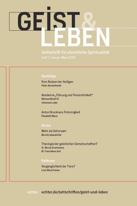 Geist & Leben 1/2020 -  Verlag Echter