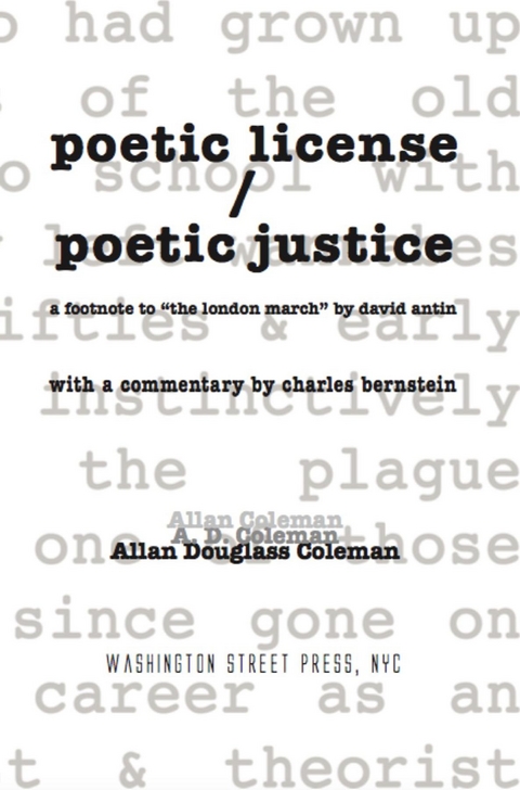 poetic license / poetic justice -  Allan Douglass Coleman