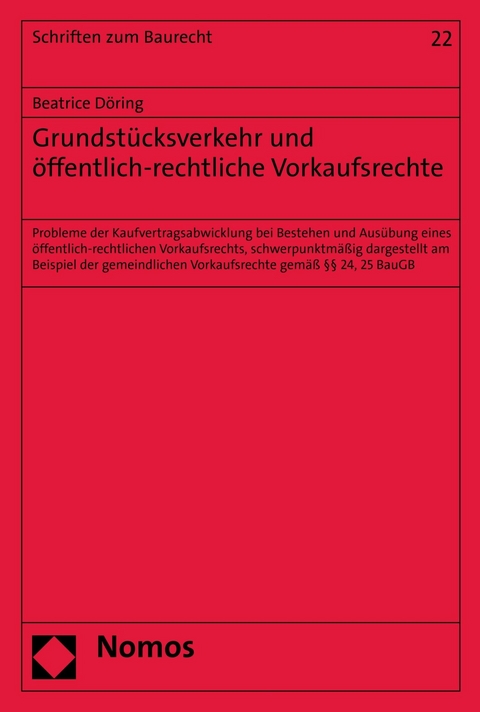 Grundstücksverkehr und öffentlich-rechtliche Vorkaufsrechte - Beatrice Döring