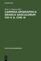 Carmina Epigraphica Graeca Saeculorum VIII–V a. Chr. n - 