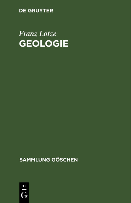 Geologie - Franz Lotze