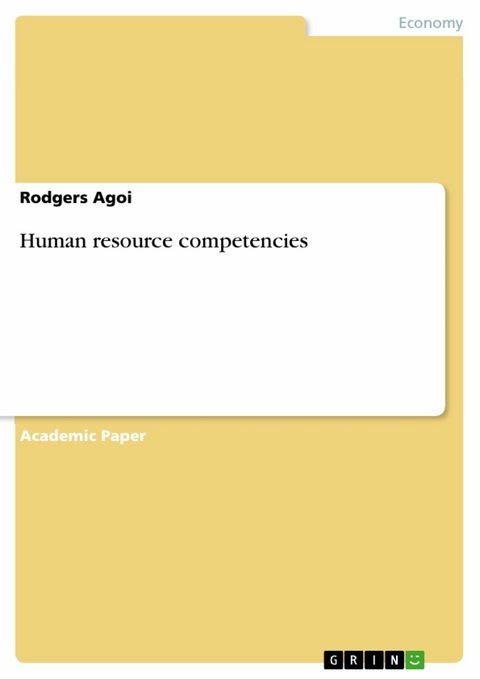 Human resource competencies - Rodgers Agoi