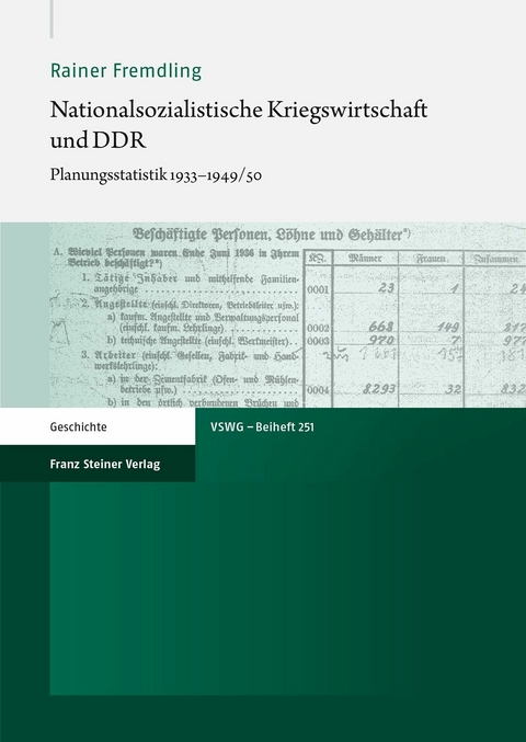 Nationalsozialistische Kriegswirtschaft und DDR -  Rainer Fremdling