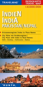 KUNTH Reisekarte Indien, Pakistan, Nepal 1:4 Mio. - 