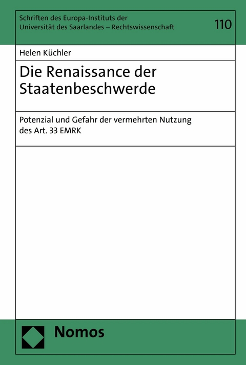 Die Renaissance der Staatenbeschwerde - Helen Küchler