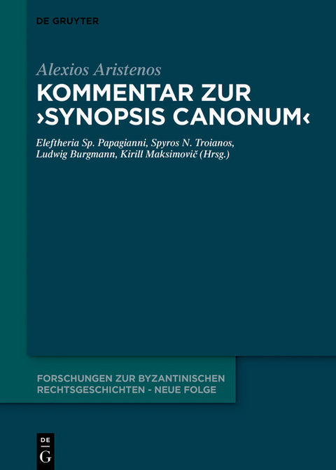 Kommentar zur 'Synopsis canonum' -  Alexios Aristenos