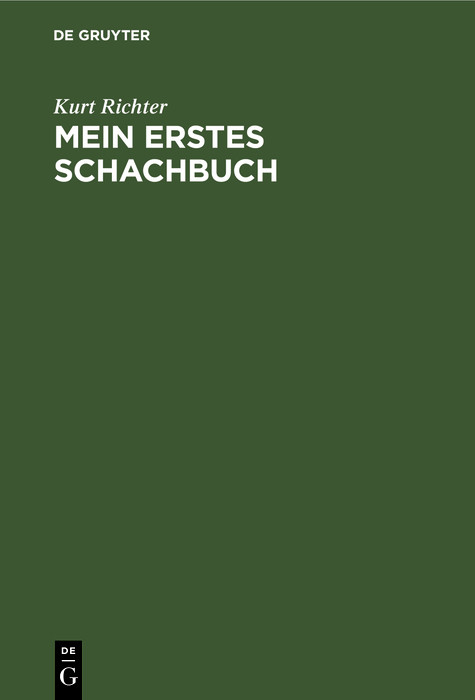 Mein erstes Schachbuch - Kurt Richter