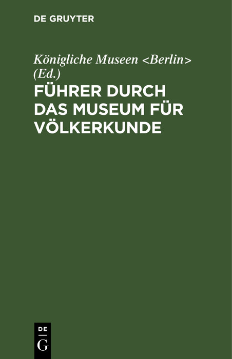 Führer durch das Museum für Völkerkunde - 