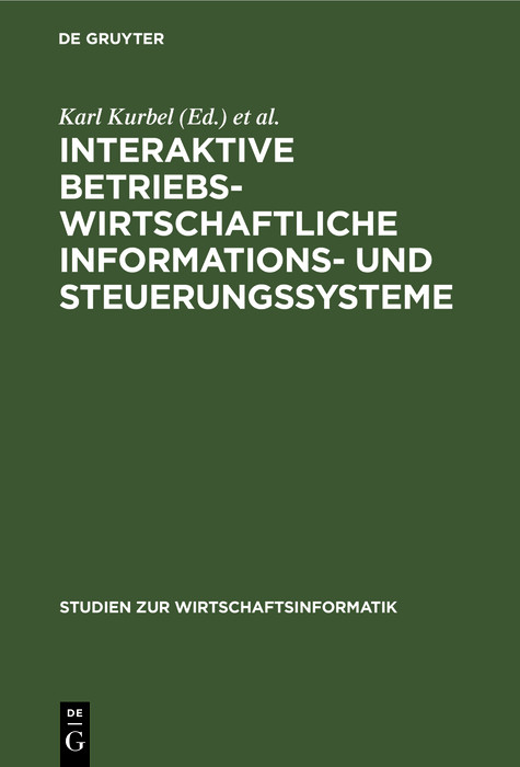 Interaktive betriebswirtschaftliche Informations- und Steuerungssysteme - 