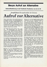 Aufruf zur Alternative - Joseph Beuys