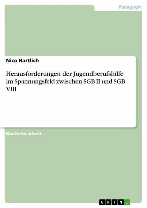 Herausforderungen der Jugendberufshilfe im Spannungsfeld zwischen SGB II und SGB VIII - Nico Hartlich