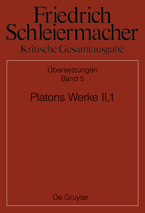 Platons Werke II,1, Berlin 1805. 1818 - 