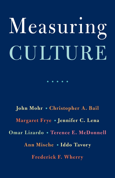 Measuring Culture -  Christopher A. Bail,  Margaret Frye,  Jennifer C. Lena,  Omar Lizardo,  Terence E. McDonnell,  Ann Mische,  John W. Mohr,  Iddo Tavory,  Frederick F. Wherry