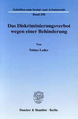 Das Diskriminierungsverbot wegen einer Behinderung. - Tobias Leder