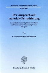 Der Anspruch auf materiale Privatisierung. - Karl Albrecht Schachtschneider