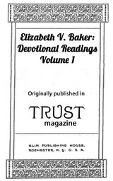 Elizabeth Baker: Devotional Readings - Elizabeth V. Baker