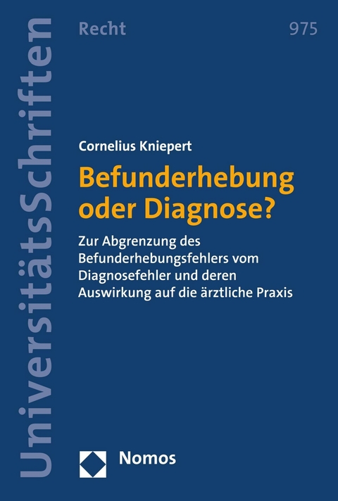 Befunderhebung oder Diagnose? - Cornelius Kniepert