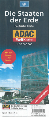 ADAC Weltkarte (politisch) 1:30 000 000, plano in Hülse - 