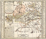 Historische Karte: Amt Langensalza, Erbschaft Treffurt, Vogtei Dorla, Amt Ebeleben, Stadt Mühlhausen 1757 - Peter (der Jüngere) Schenk