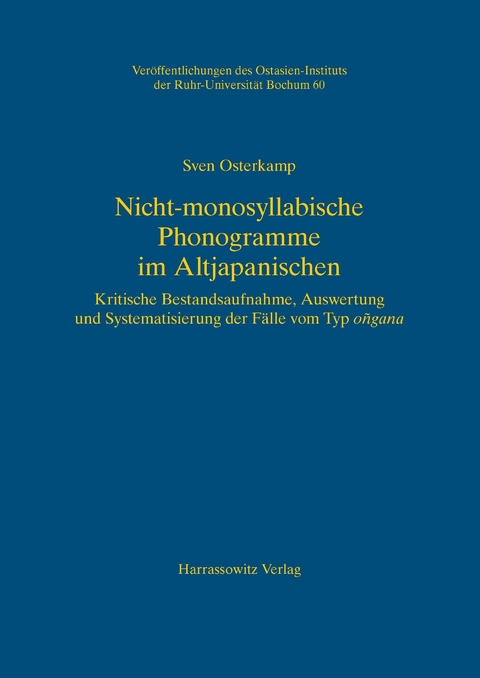 Nicht-monosyllabische Phonogramme im Altjapanischen -  Sven Osterkamp