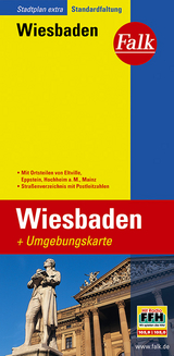 Falk Stadtplan Extra Standardfaltung Wiebaden mit Ortsteilen von Eltville, Eppst - 