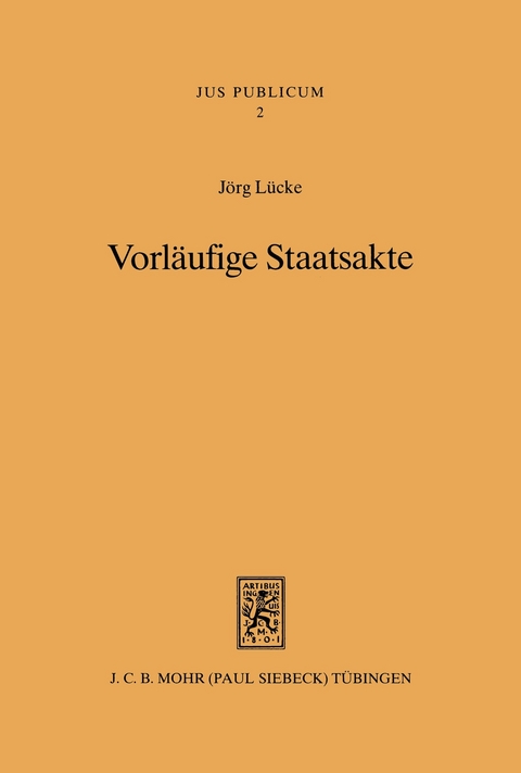 Vorläufige Staatsakte -  Jörg Lücke