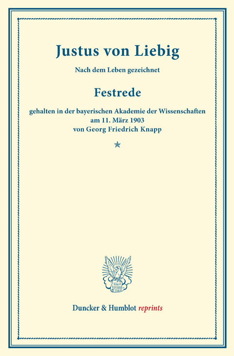 Justus von Liebig. -  Georg Friedrich Knapp