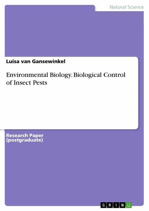Environmental Biology. Biological Control of Insect Pests - Luisa van Gansewinkel