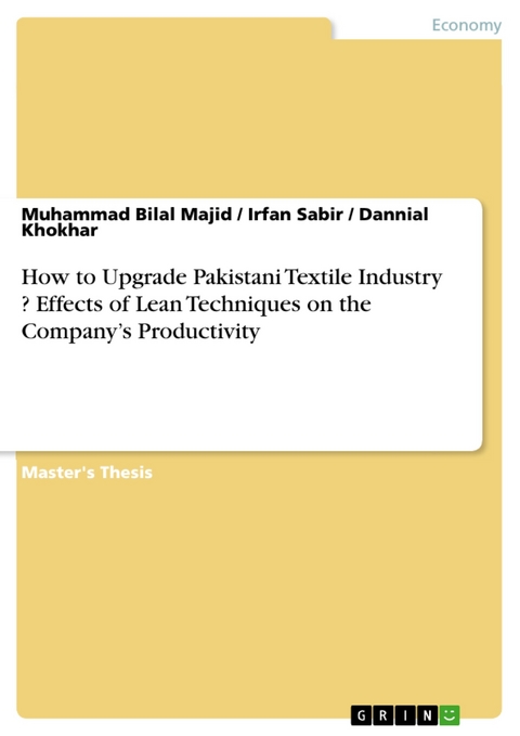 How to Upgrade Pakistani Textile Industry ? Effects of Lean Techniques on the Company’s Productivity - Muhammad Bilal Majid, Irfan Sabir, Dannial Khokhar