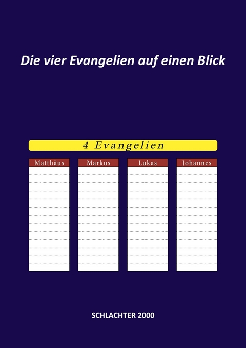 Die vier Evangelien auf einen Blick - 