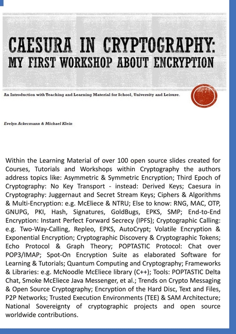 Caesura in Cryptography -  Evelyn Ackermann,  Michael Klein