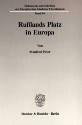Rußlands Platz in Europa. - Manfred Peter