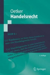 Handelsrecht - Oetker, Hartmut