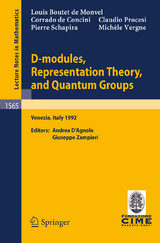 D-modules, Representation Theory, and Quantum Groups - Louis Boutet de Monvel, Corrado de Concini, Claudio Procesi, Pierre Schapira, Michele Vergne