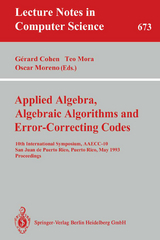 Applied Algebra, Algebraic Algorithms and Error-Correcting Codes - 